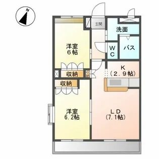 ルミエール南山【2階】の間取り