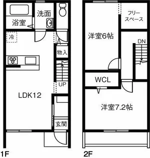 愛知県愛西市大野山町余代【テラスハウス】の間取り
