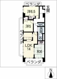 サニーコート平島【4階】の間取り