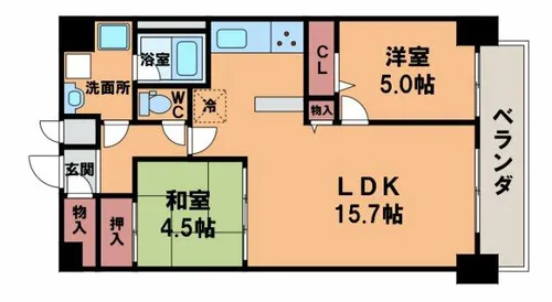 KM山坂【6階】の間取り