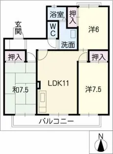 チッチとポッポB【2階】の間取り