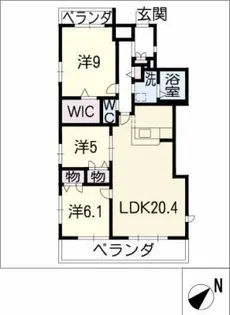 エスコート社台【2階】の間取り