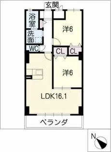 2LDKの間取り画像