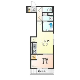 ブリランテ墨染【2階】の間取り