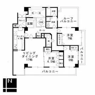 三旺マンション猫洞【7階】の間取り