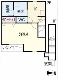 サンシアルザ新地【2階】の間取り