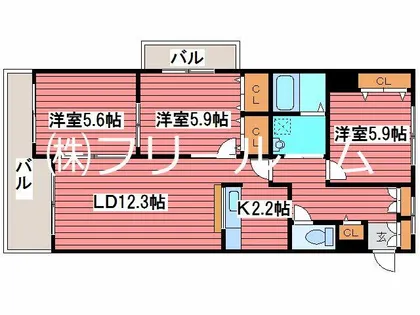 ラフォーレパークヒル【105号室】の間取り