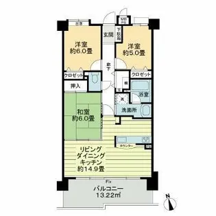 ライオンズマンション三好ヶ丘【7階】の間取り