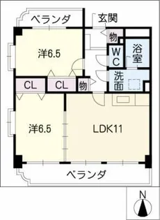 グリンデル入沢【4階】の間取り
