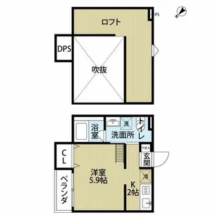 カーサブルーノ萩原天神【2階】の間取り