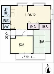 フラワータウン・K D棟【2階】の間取り