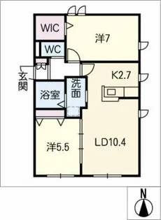2LDKの間取り画像