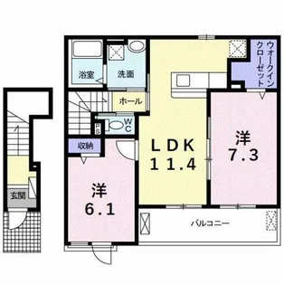 ニシルラッキーキャット【2階】の間取り
