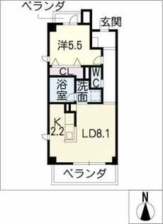 ウィンドウズ8【3階】の間取り
