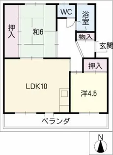 グリーンハイツ黒石【5階】の間取り