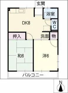 シティハイム黄金【2階】の間取り