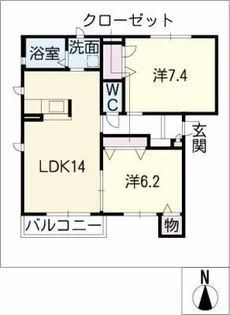 ピュア鶴舞【2階】の間取り