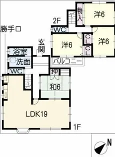 愛知県丹羽郡扶桑町大字高雄字北屋敷【一戸建】の間取り