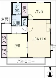 グリーンエステートB棟【2階】の間取り