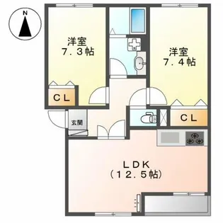 クオリティーⅡ番館【1階】の間取り