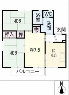 リバーサイド中島【2階】の間取り