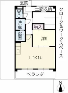 エバーグリーン【1階】の間取り