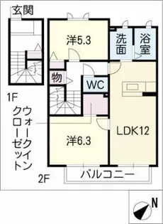 ドミール潮崎A【2階】の間取り