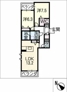 シャーメゾンガーデンズ丸山【3階】の間取り