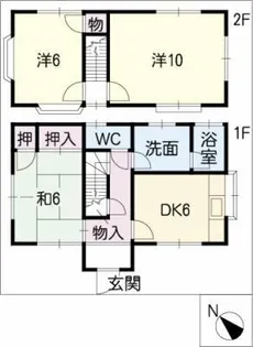 蟹江貸家 C棟【2階】の間取り