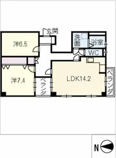 マルサンビル(住居)【4階】の間取り