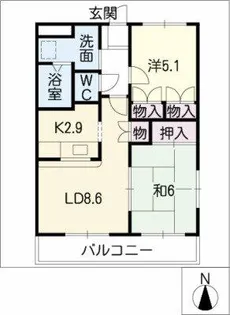 Aセンチュリー【2階】の間取り