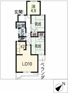 パークサイド弥生【3階】の間取り
