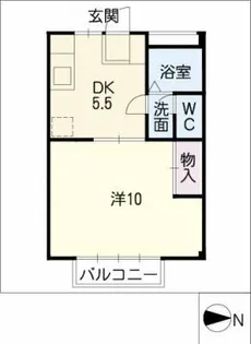 レジデンス円明【2階】の間取り