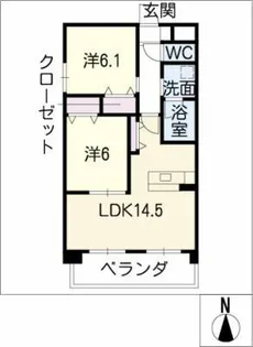アリュールK【4階】の間取り