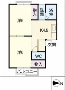 アパルトマンフォーブルⅠ【2階】の間取り