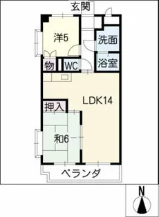 2LDKの間取り画像