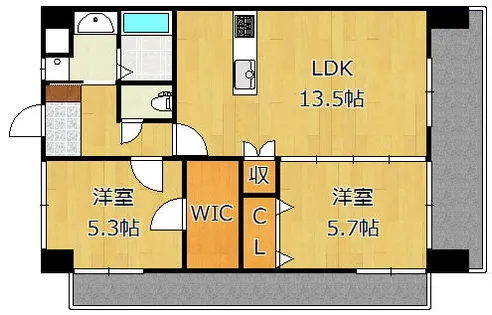 ザ.ヒルズ戸畑【0401号室】の間取り