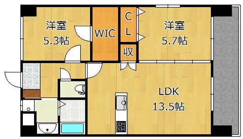 ザ.ヒルズ戸畑【0902号室】の間取り