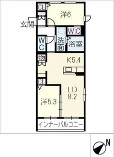 ティーメゾン グリシーヌ N棟【2階】の間取り