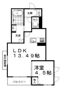 ラルーチェ北堀江【302号室】の間取り