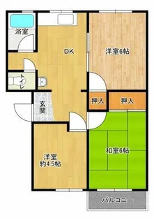 有野台公社【2-304号室】の間取り