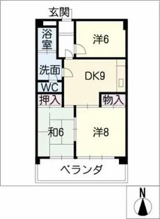 ロイヤルマンション丁田【2階】の間取り