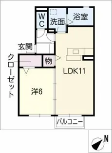 セジュール東郷【1階】の間取り
