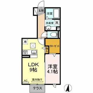 アムール二本松 B【1階】の間取り