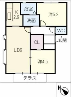 スイートホームB棟【1階】の間取り