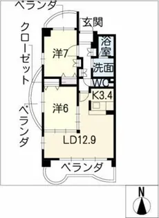 グランプラス真清Ⅱ【3階】の間取り