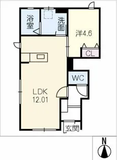 1LDKの間取り画像