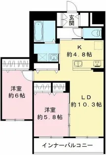 ティーメゾン グリシーヌ S棟【2階】の間取り