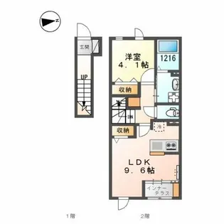 ベルフラワー荒居【2階】の間取り