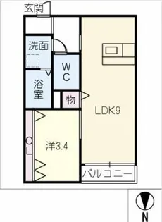 LECOCON蟹江Ⅱ【1階】の間取り